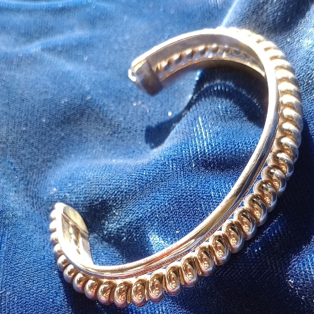 Sterling Silver Twisted Coil Cuff Bracelet Stamped Sterling - Picture 4 of 16
